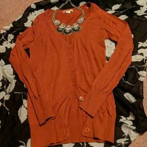 Long sleeve orange cardigan